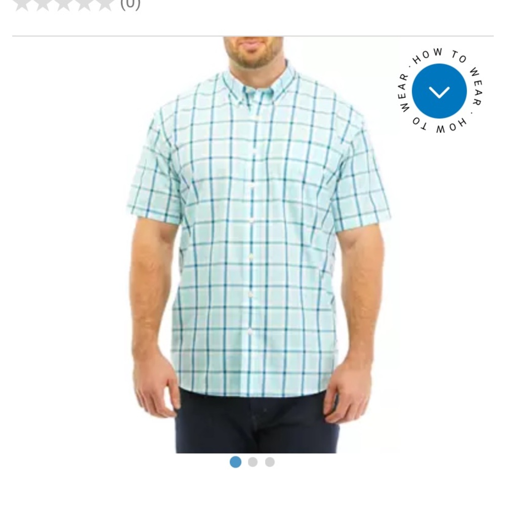 Saddlebred Big and Tall, size 2X mint green plaid shirt NWOT
